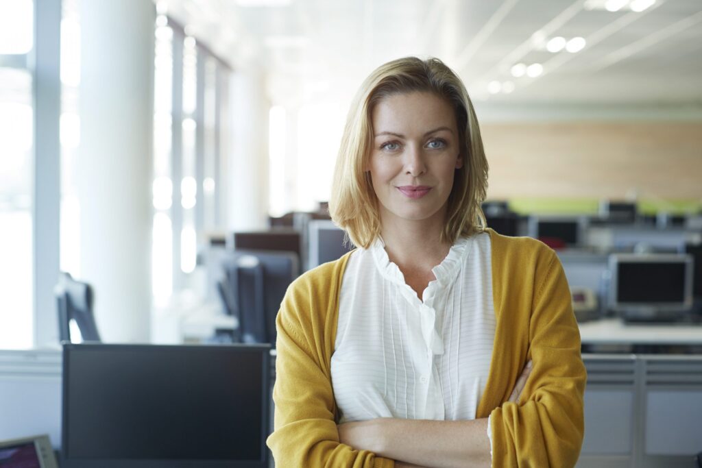 Woman with good self-esteem after psychotherapy